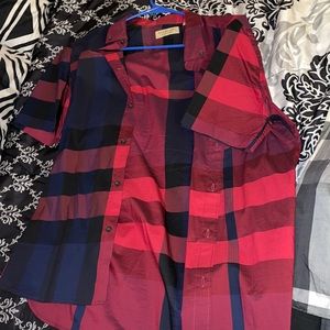 Burberry Burgundy Dress Shirt